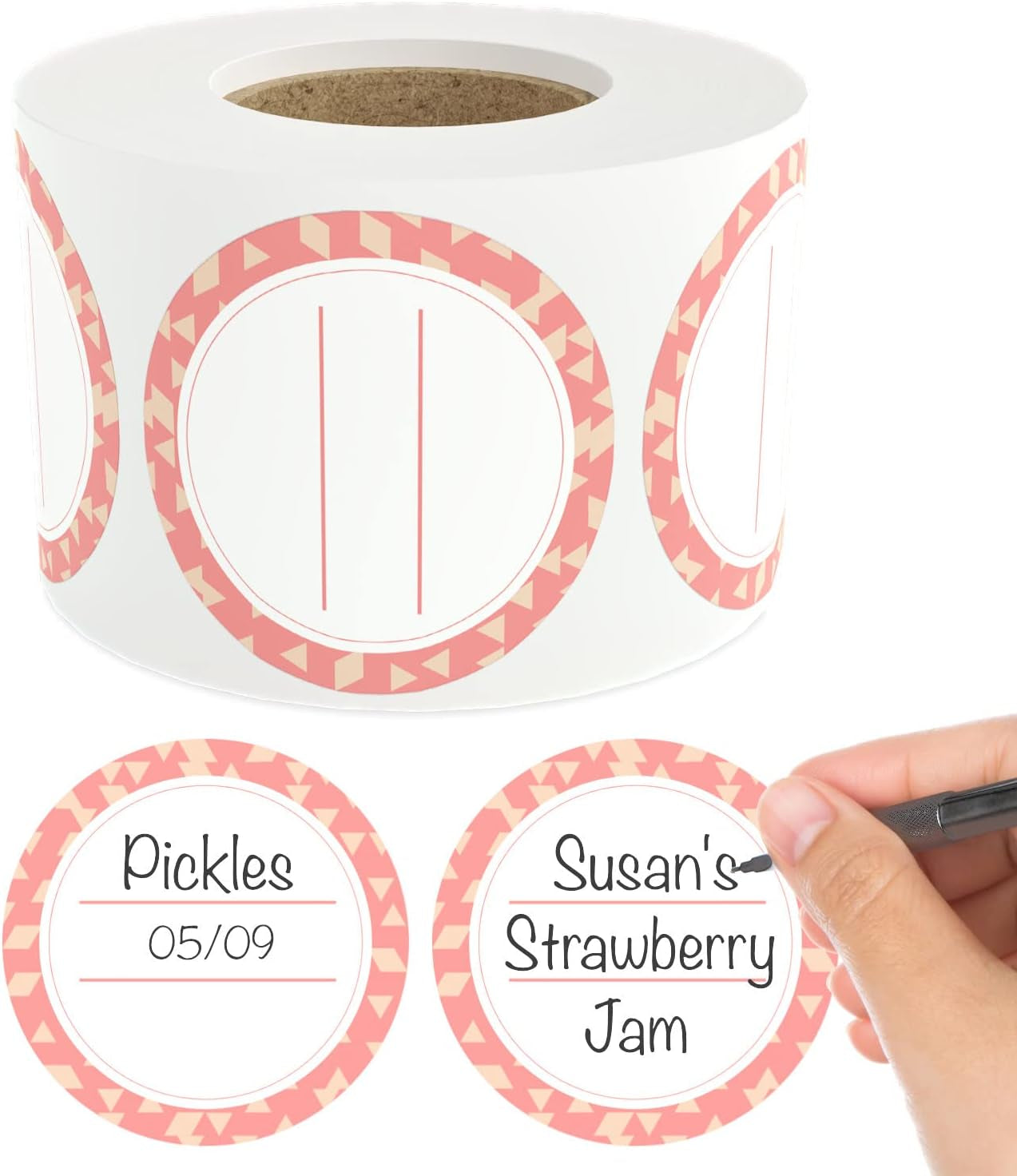 Dissolvable Canning Labels for Jars – 200 Dissolvable Mason Jar Labels - Dissolvable Food Labels for Containers - Jam Homemade Canning Jar Labels Stickers - Removable Mason Jar Labels 2" Coral