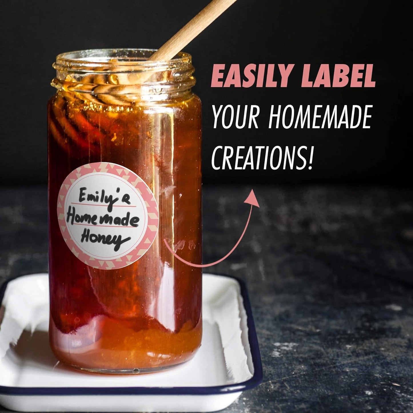 Dissolvable Canning Labels for Jars – 200 Dissolvable Mason Jar Labels - Dissolvable Food Labels for Containers - Jam Homemade Canning Jar Labels Stickers - Removable Mason Jar Labels 2" Coral
