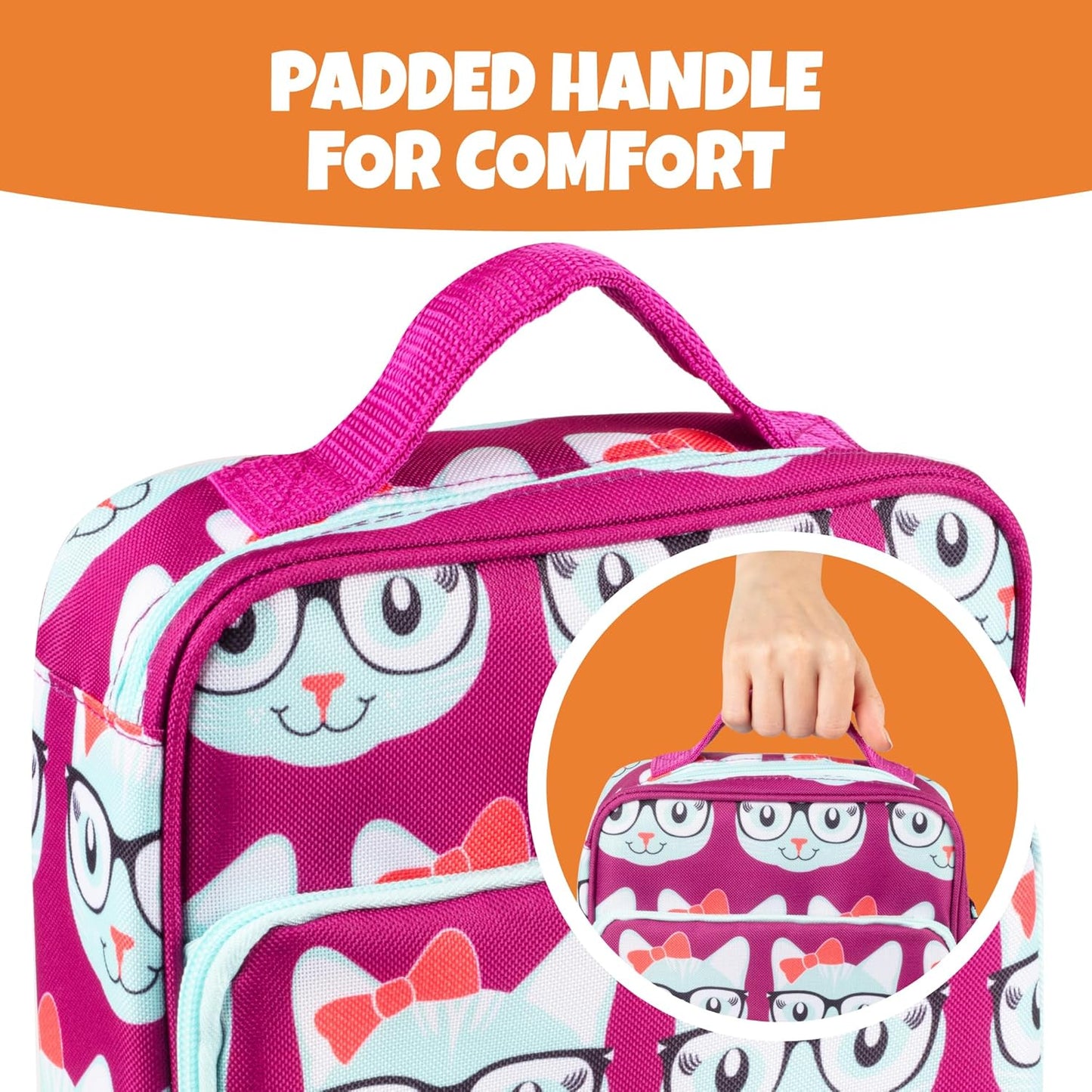 Lunch Box for Kids - Girls and Boys Insulated Lunchbox Bag Tote - Fits Bento Boxes