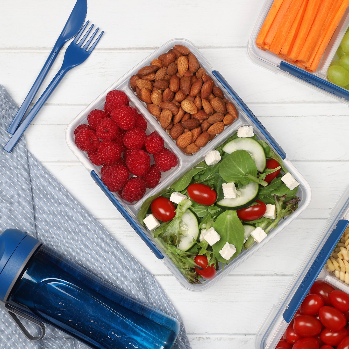 (2 Pack) to GO Multi Split Food Storage Container, 27.7Oz / 820Ml