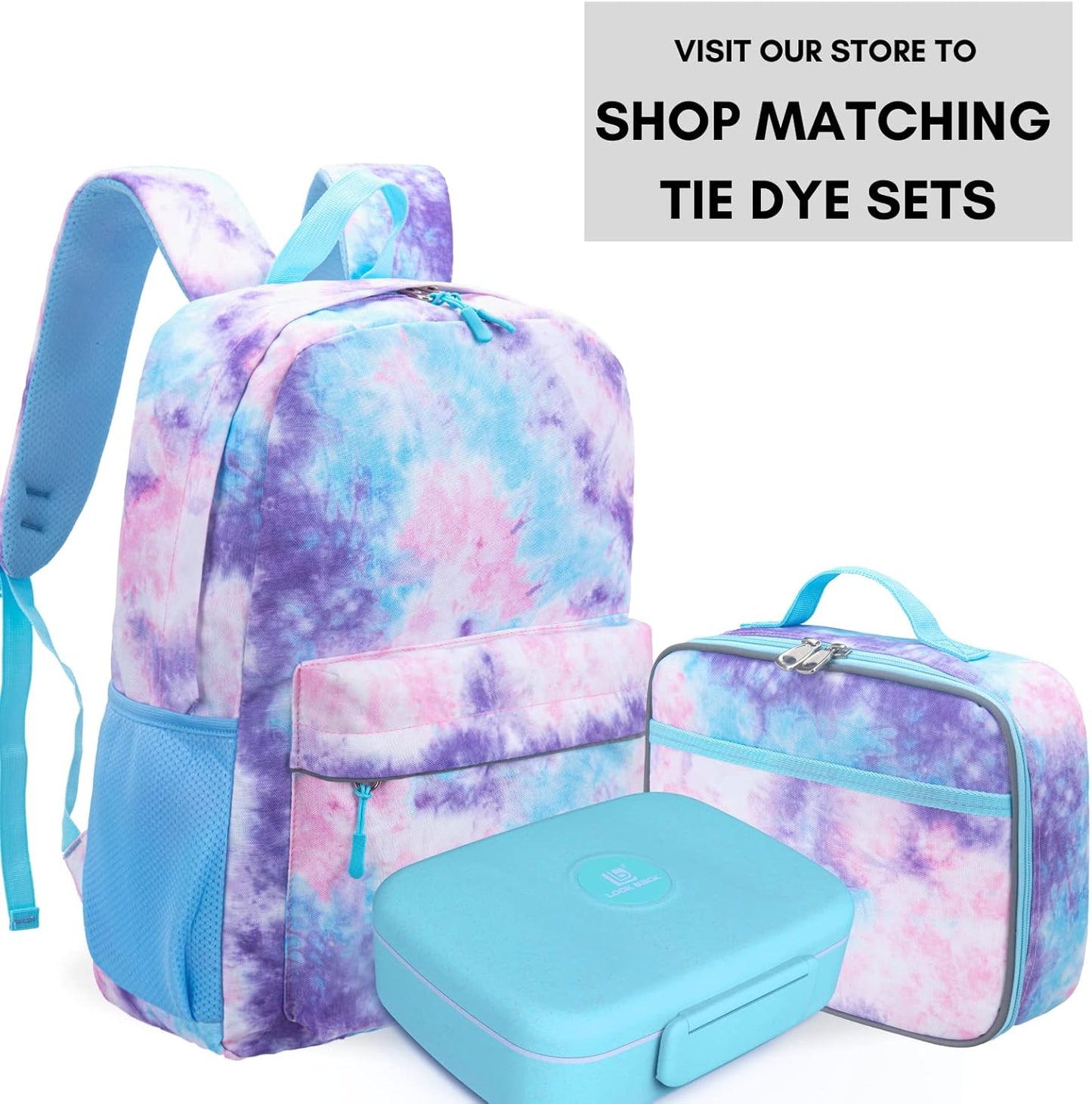 Tie Dye Lunch Box for Girls, Teens, Women, Kids, Insulated Lunch Bag, Soft Sided Compartments, Spacious, BPA Free, Food Safe, 10.8In X 8.5In X 2.8In, Pastel Pink Tie Dye