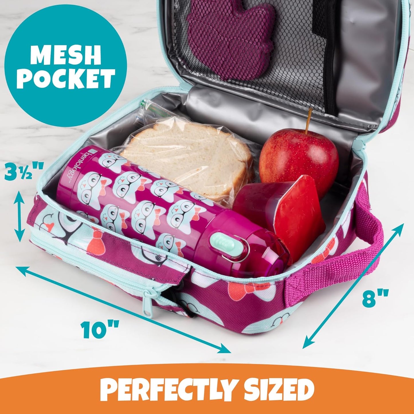 Lunch Box for Kids - Girls and Boys Insulated Lunchbox Bag Tote - Fits Bento Boxes