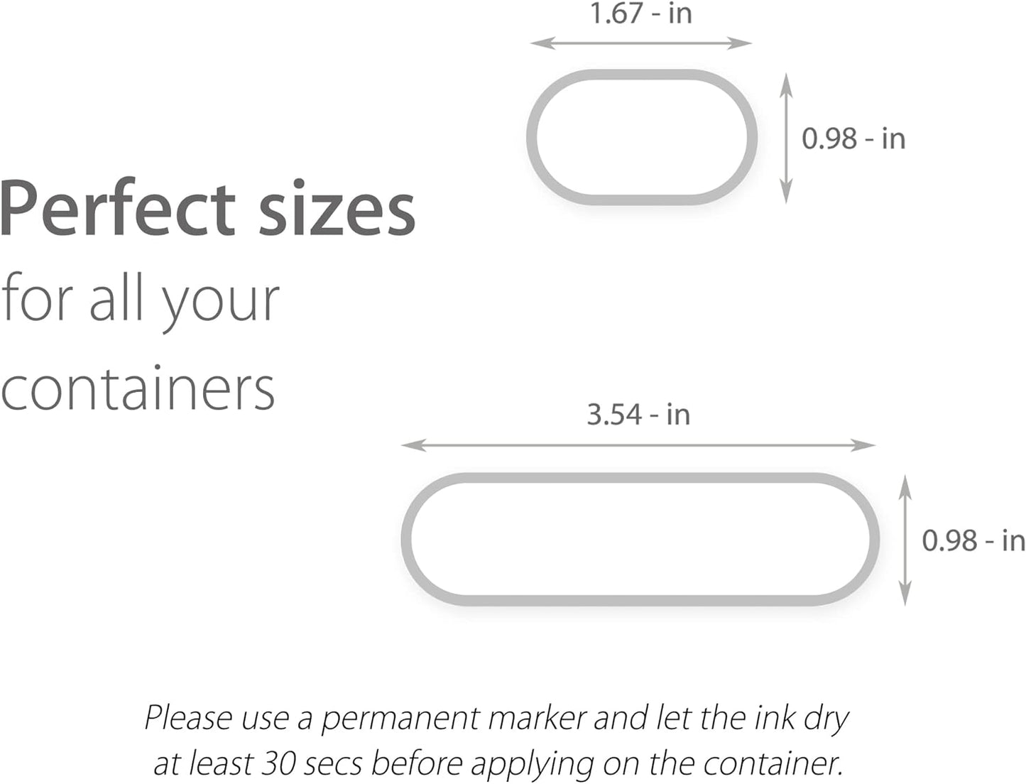 Removable Waterproof Food Labels, Write-On Kitchen Labels for POP Food Storage Containers, Jars and Home Organization, Pantry & Spice Sticker, Pack of 64