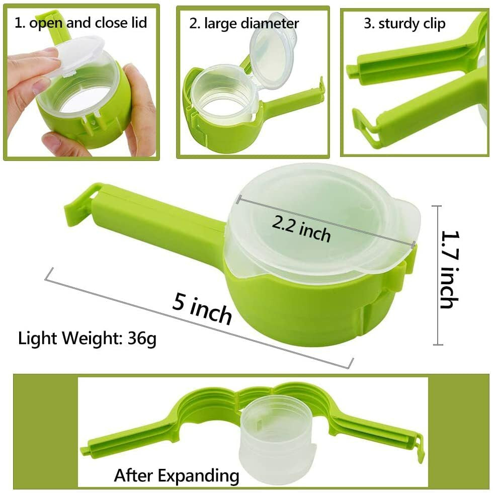 Food Storage Sealing Clips with Pour Spouts, Bag Clips, Food Storage.4Pcs