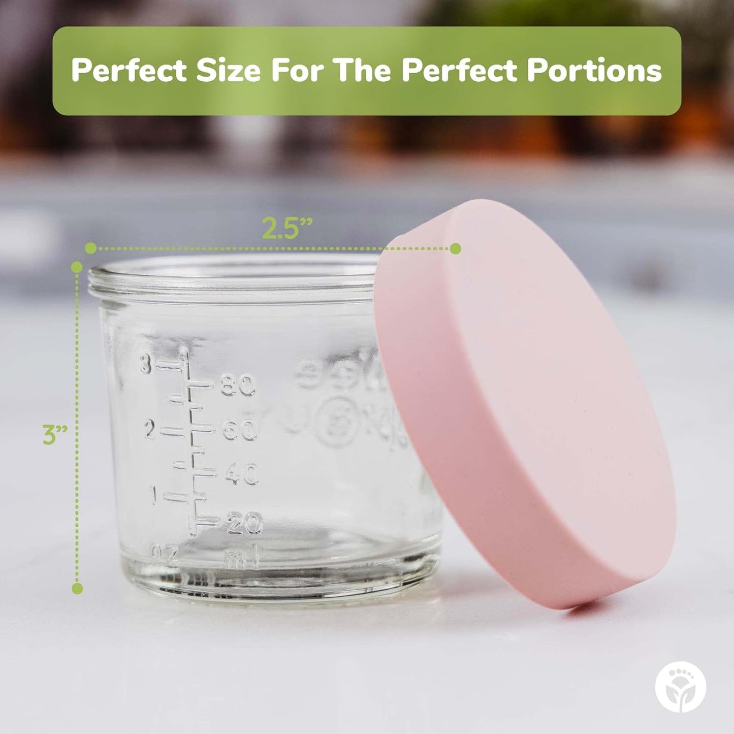 Glass Baby Food Storage Jars W/Lids (4 Oz, 12 Pack Set) Snack, Puree, Reusable Small Containers, Breast Milk, Fridge or Freezer, Microwave & Dishwasher Safe, Essential Must Have for Infants