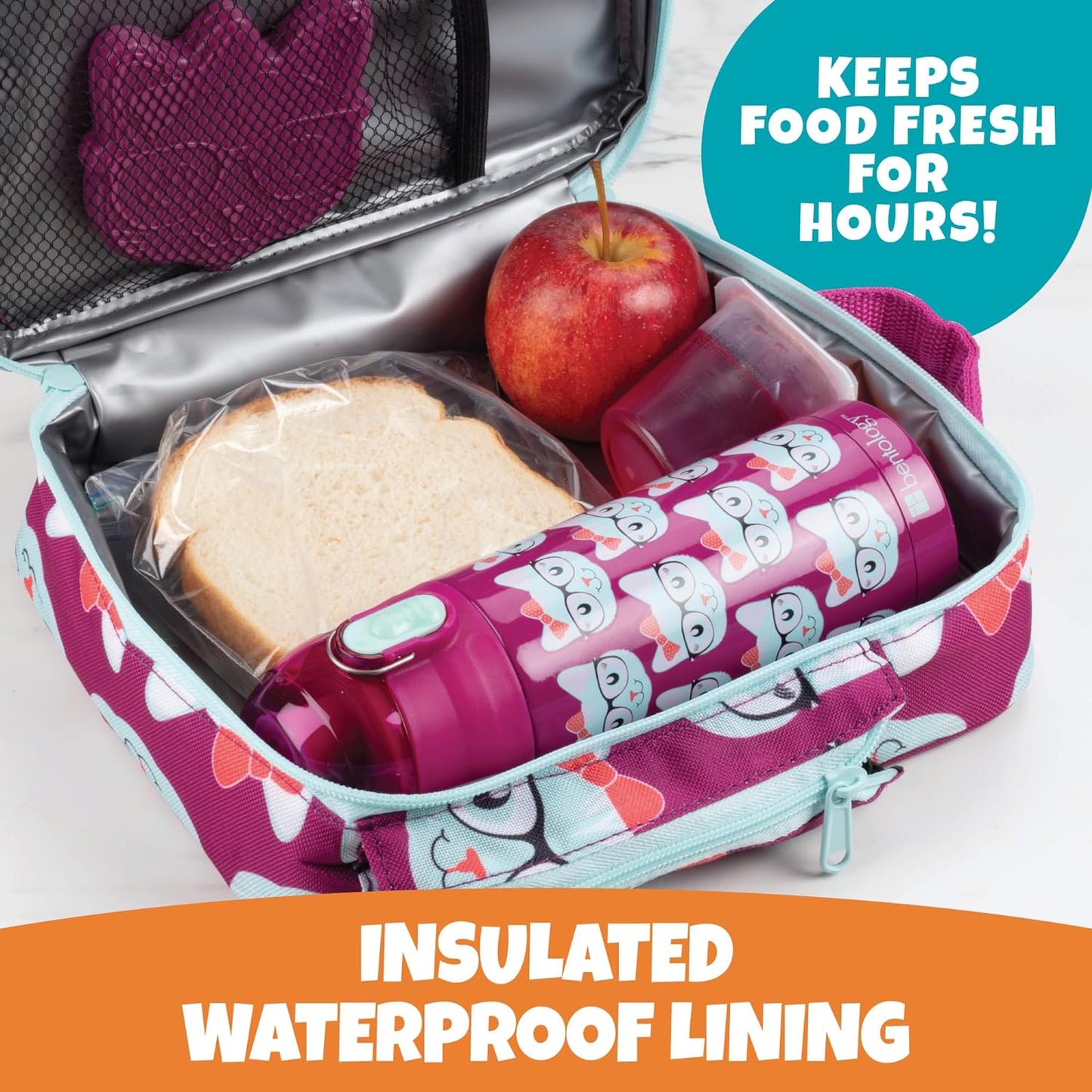 Lunch Box for Kids - Girls and Boys Insulated Lunchbox Bag Tote - Fits Bento Boxes