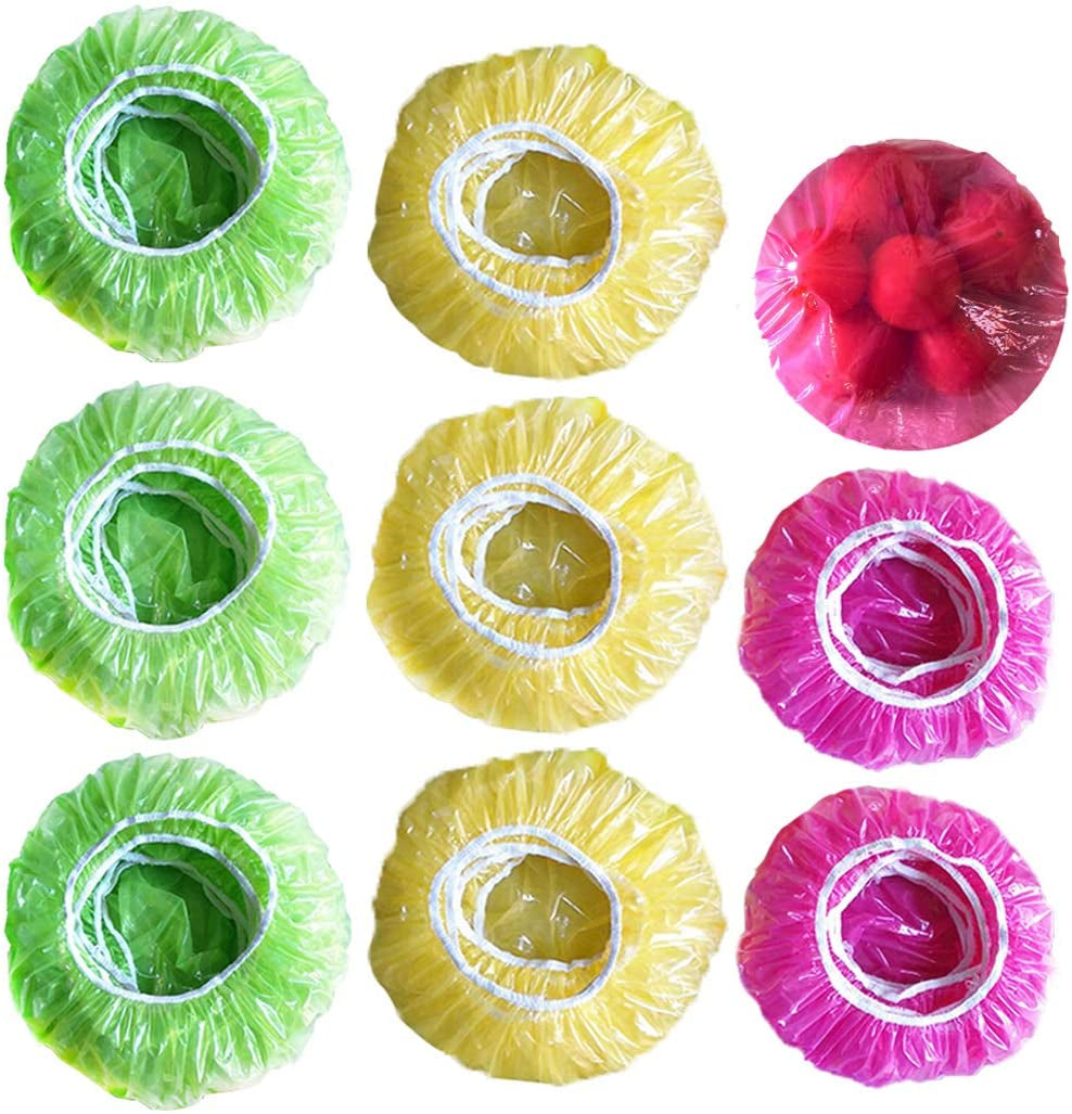 Elastic Food Storage Covers Reusable Stretch Plastic Wrap Bowl Covers Fresh Keeping Bags Elastic Alternative to Foil for Family Outdoor Picnic 3 Size Bowl Covers for Bread Proofing(60)