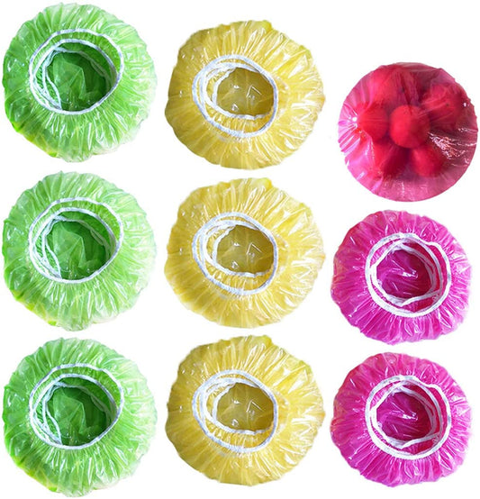 Elastic Food Storage Covers Reusable Stretch Plastic Wrap Bowl Covers Fresh Keeping Bags Elastic Alternative to Foil for Family Outdoor Picnic 3 Size Bowl Covers for Bread Proofing(60)
