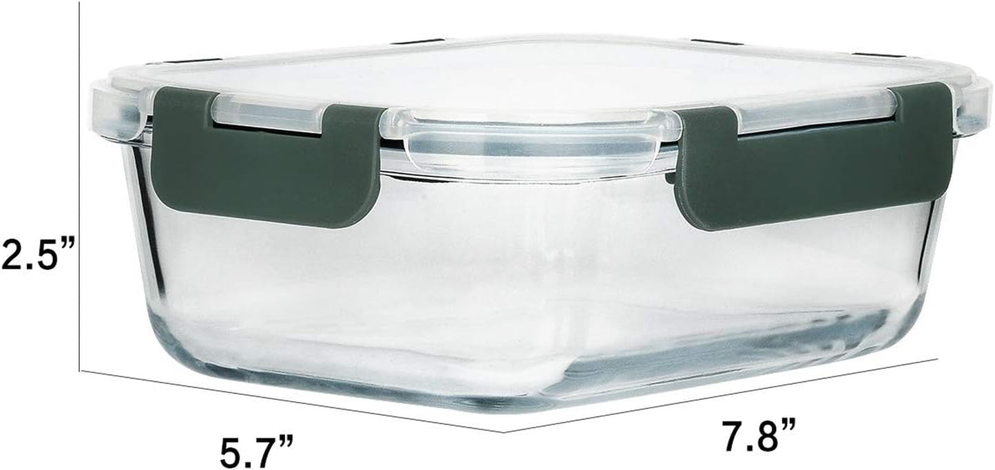 [8-Pack,30 Oz] Glass Meal Prep Containers,Glass Food Storage Containers,Airtight Glass Lunch Containers with Lids - Microwave, Oven, Freezer and Dishwasher