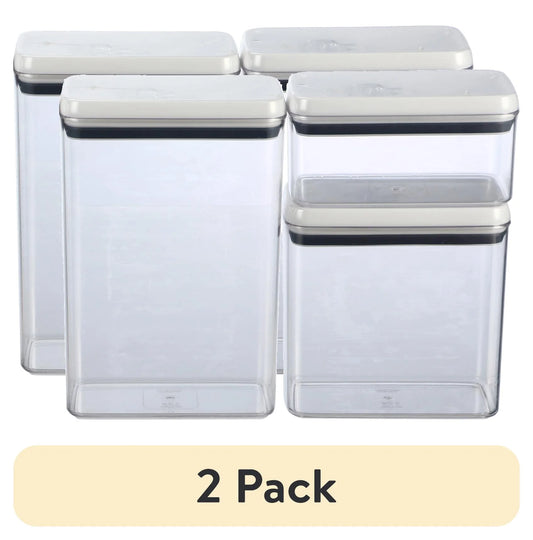 (2 Pack)  Canister Pack of 3 - Flip-Tite® Rectangular Food Storage Container Set