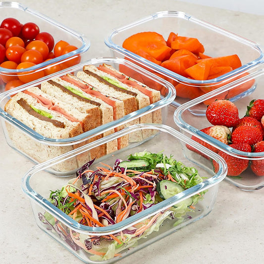 30 Oz 5 Pack Glass Meal Prep Containers, Glass Storage Containers with Lids - Dishwahser, Microwave, Oven and Freezer Safe