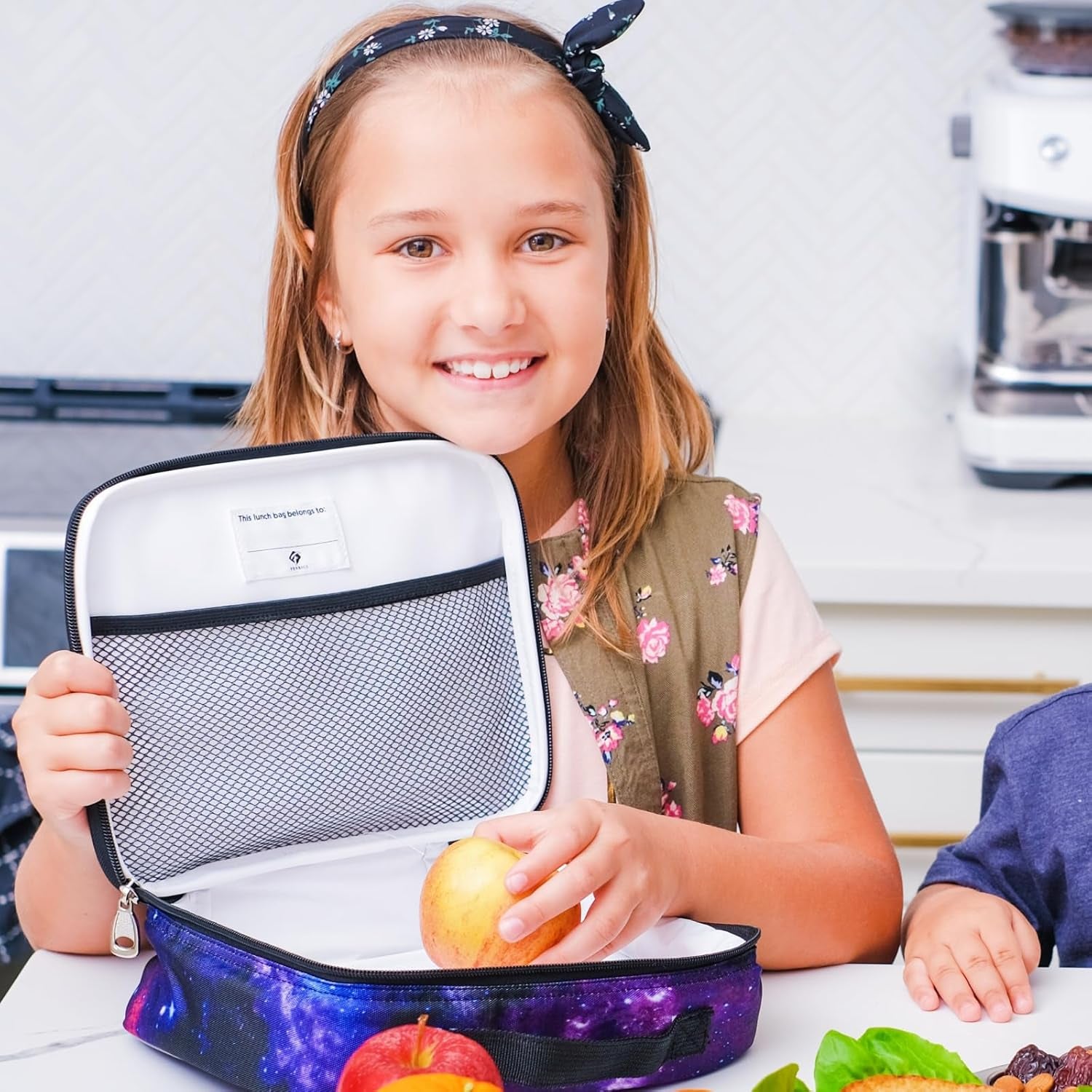 Tie Dye Lunch Box for Girls, Teens, Women, Kids, Insulated Lunch Bag, Soft Sided Compartments, Spacious, BPA Free, Food Safe, 10.8In X 8.5In X 2.8In, Pastel Pink Tie Dye