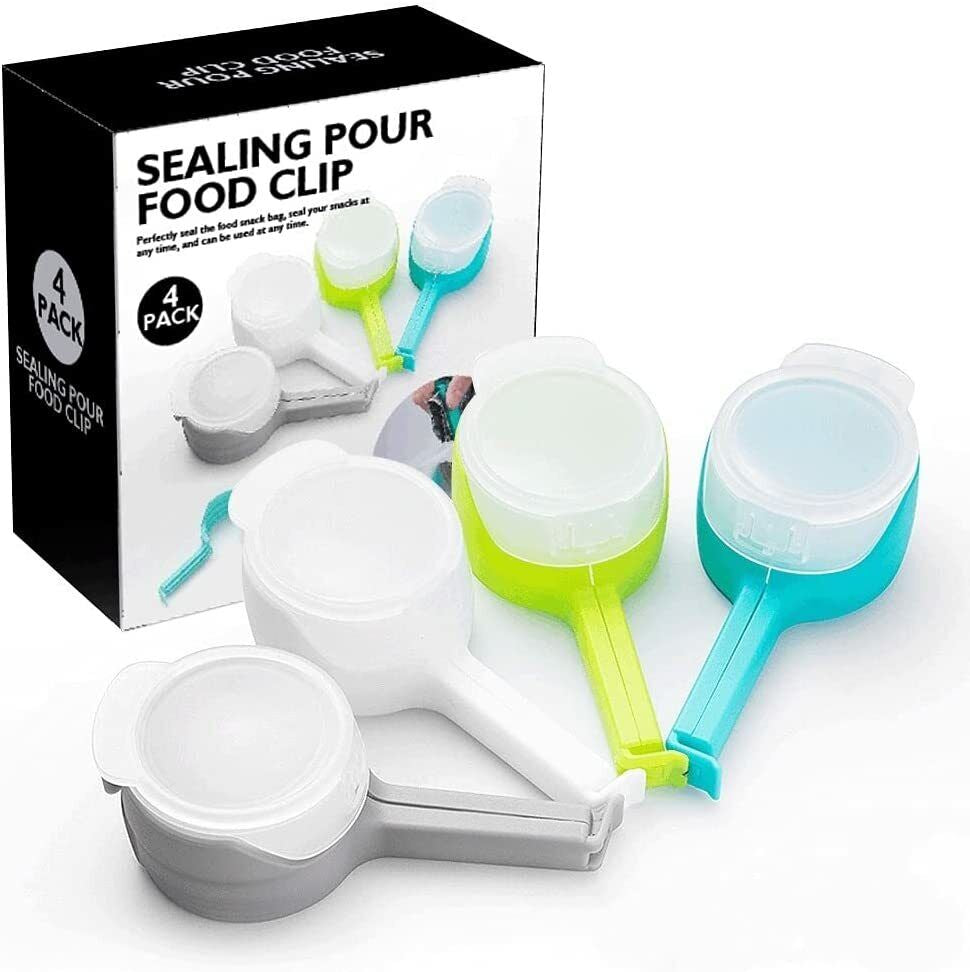 Food Storage Sealing Clips with Pour Spouts, Bag Clips, Food Storage.4Pcs