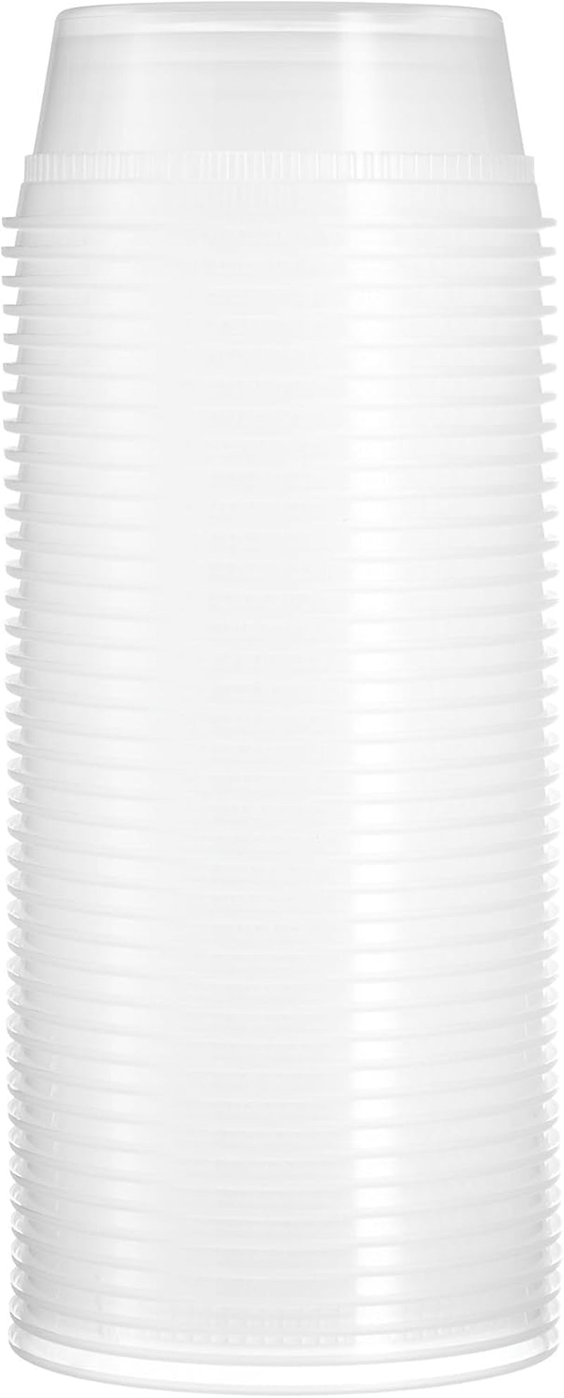 [48 Count 8 Oz Combo] Disposable Plastic Deli Food Storage Containers with Plastic Lids, Leakproof, Great for Meal Prep, Picnic, Take Out, Traveling, Fruits, Snack, or Liquids