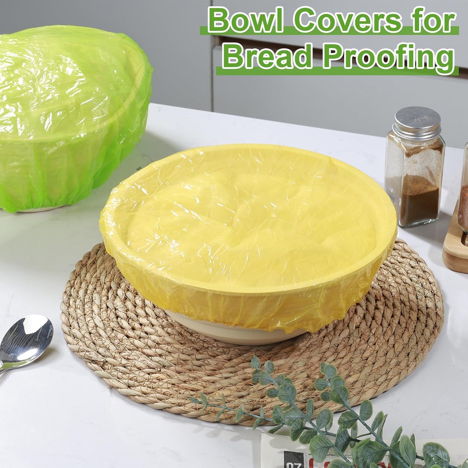 Elastic Food Storage Covers Reusable Stretch Plastic Wrap Bowl Covers Fresh Keeping Bags Elastic Alternative to Foil for Family Outdoor Picnic 3 Size Bowl Covers for Bread Proofing(60)