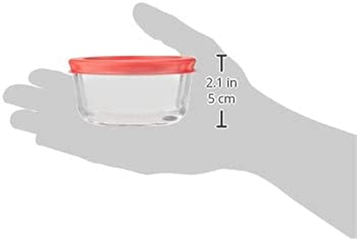 Simply Store 1-Cup Single Glass Food Storage Container with Lid, Non-Pourous Glass round Meal Prep Container with Lid, Bpa-Free Lid, Dishwasher, Microwave, Oven and Freezer Safe