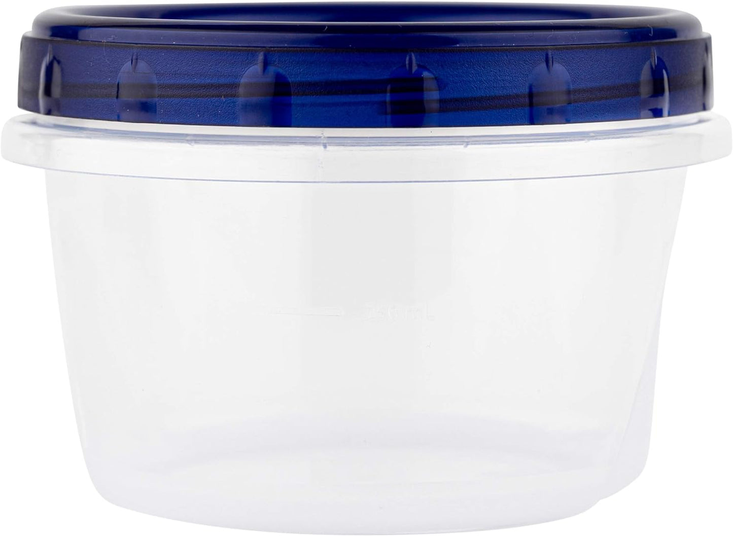 Deli Containers Clear Bottom with Blue Top Twist on Lids Reusable, Stackable, Food Storage Freezer Container (6, 4 OUNCE)